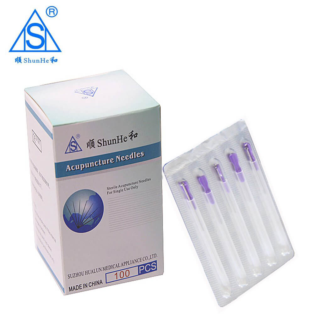 Steel Handle Acupuncture Needle with Tube Aluminium Foil Package 100pcs/box