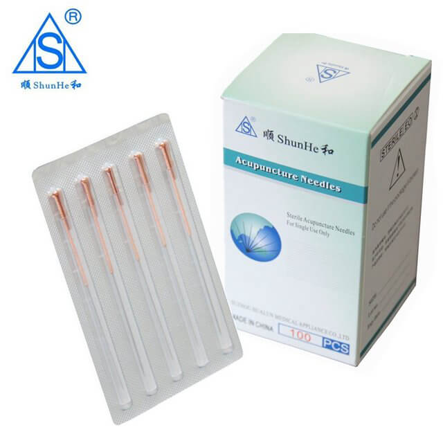 Disposable Sterile Copper Handle Acupuncture Needles with Tube