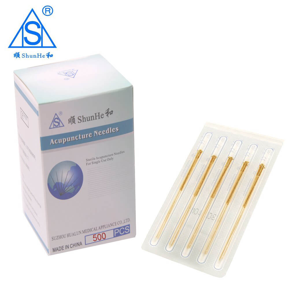 Gold Plated Acupuncture Needle with Tube 5pcs in A Tube 500pcs/box