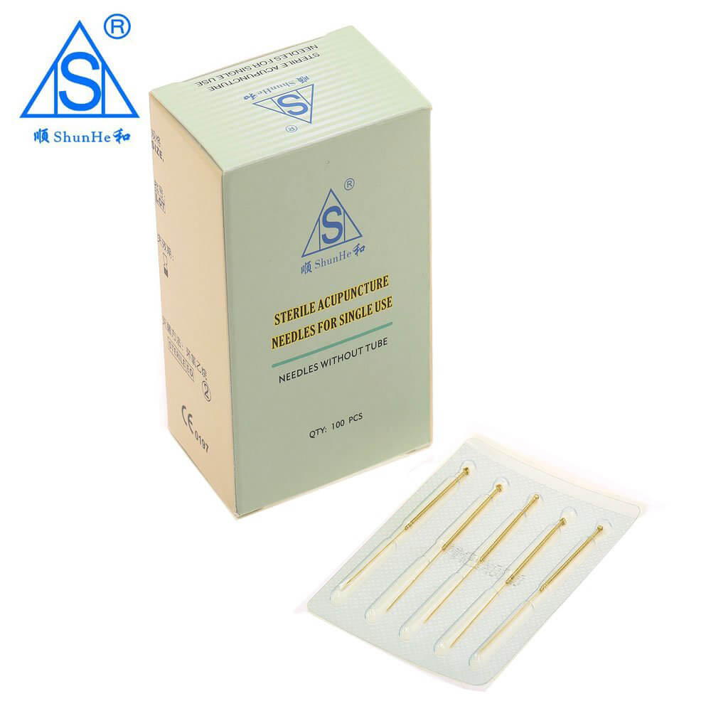 Gold Plated Acupuncture Needle without Tube Dialysis Paper Package 100pcs/box
