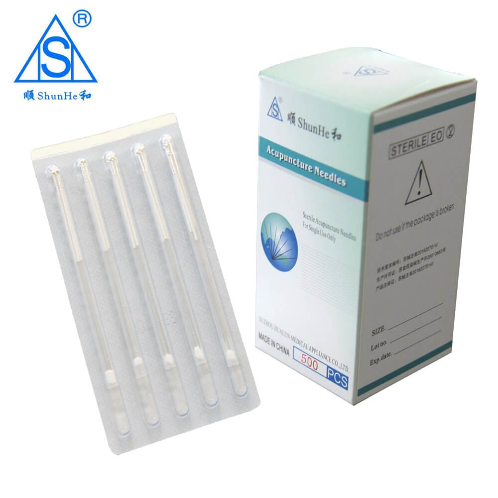 silver plated Handle Acupuncture Needle with Tube 5pcs in A Tube 500pcs/box