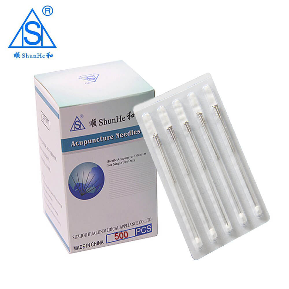 Steel Handle Acupuncture Needle with Tube 5pcs in A Tube 500pcs/box