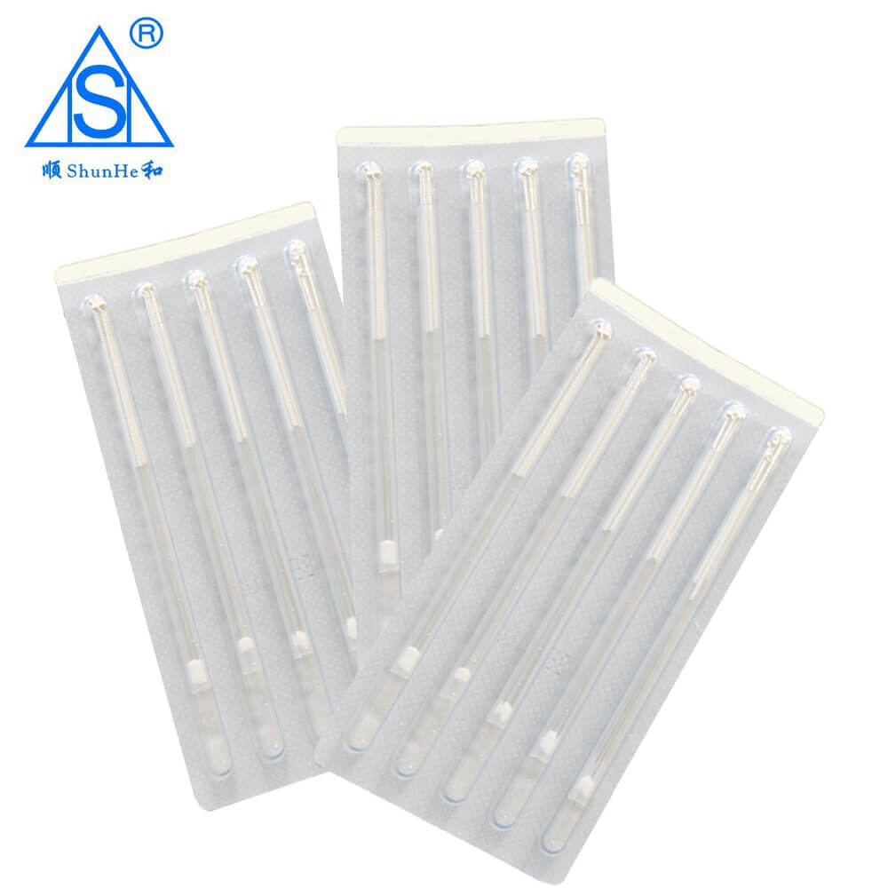 silver plated Handle Acupuncture Needle with Tube 5pcs in A Tube 500pcs/box
