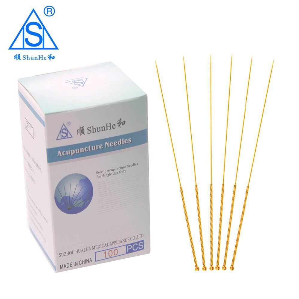 Gold Plated Acupuncture Needle with Tube Aluminium Foil Package 100pcs/box
