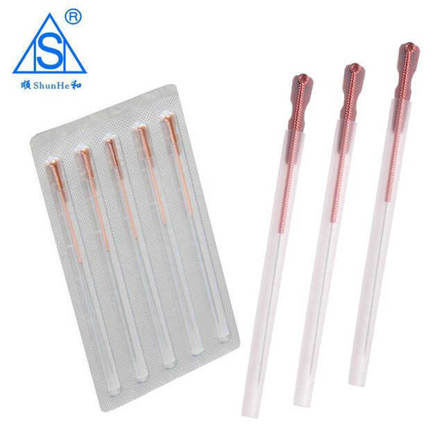 Disposable Sterile Copper Handle Acupuncture Needles with Tube