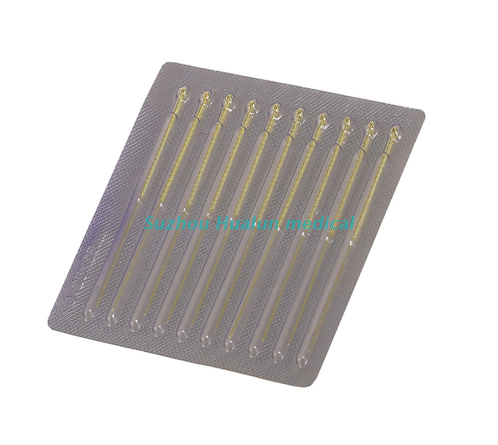 Gold plated handle Acupuncture needles without tube(Aluminum foil needle)